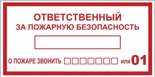 Наклейка "Ответственный за пожарную безопасность" B03 100х200мм PROxima EKF an-4-05 в г. Санкт-Петербург 