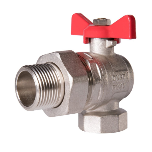RTO 07.025 Кран шаровый угловой Royal Thermo OPTIMAL 1" НГ, бабочка