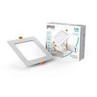 9031420205 Светильник светодиодный Basic Downlight 5Вт 4000К IP20 400лм 170-260В 95х26 квадрат бел. GAUSS 