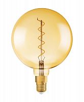 Лампа светодиодная филаментная Vintage 1906 LED dim CL GLOBE200 FIL GOLD 28 dim 5W/820 5Вт тепл. бел. E27 (замена 28Вт) диммир. зол. OSRAM 4058075269729 в г. Санкт-Петербург 