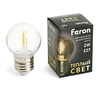 Лампа светодиодная Feron E27 2W 2700K прозрачная LB-383 48931 в г. Санкт-Петербург 