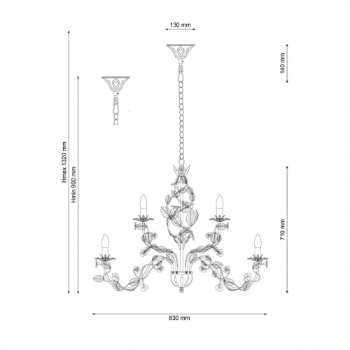 Подвесная люстра Lucia Tucci Fiori Di Rose 185.10.5 в г. Санкт-Петербург  фото 2