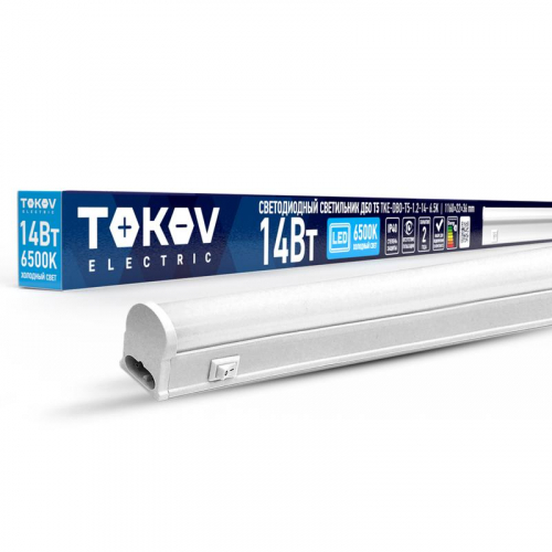 Светильник светодиодный ДБО Т5 14Вт 6.5К IP40 TOKOV ELECTRIC TKE-DBO-T5-1.2-14-6.5K в г. Санкт-Петербург 