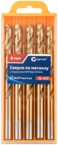 Сверло по металлу Cutop Profi с титановым покрытием, 8х117 мм (5 шт) в г. Санкт-Петербург  фото 3