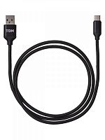 SQ1810-0308 Дата-кабель, ДК 8, USB - USB Type-C, 1 м, тканевая оплетка, черный, TDM
