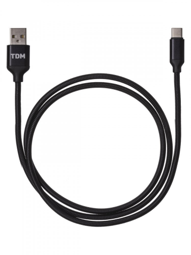 SQ1810-0308 Дата-кабель, ДК 8, USB - USB Type-C, 1 м, тканевая оплетка, черный, TDM