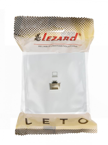 752-0200-139 Розетка компьютерная 1-м ОП RJ45 LETO бел. LEZARD 