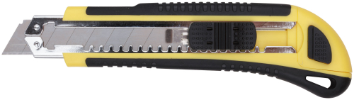 Нож технический 18 мм усиленный прорезиненный, кассета 3 лезвия, Профи в г. Санкт-Петербург 