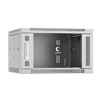 7063c Шкаф телекоммуникационный настенный SH-05F-6U60/60 19дюйм 6U 600х600х368мм дверь стекло сер. (RAL 7035) Cabeus 