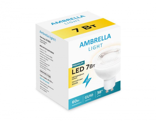 Лампа светодиодная Ambrella light GU10 7W 3000K белая 207863 в г. Санкт-Петербург  фото 2