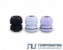 zeta30886 Сальник PG25 d15-21мм IP68 пластик. сер. ГОФРОМАТИК 