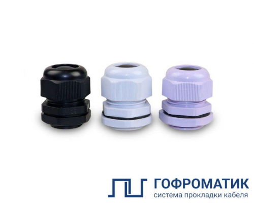 zeta30886 Сальник PG25 d15-21мм IP68 пластик. сер. ГОФРОМАТИК 
