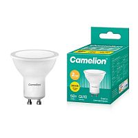 10956 Лампа светодиодная LED5-GU10/830/GU10 5Вт рефлектор матовая 3000К тепл. бел. GU10 405лм 170-265В Camelion 