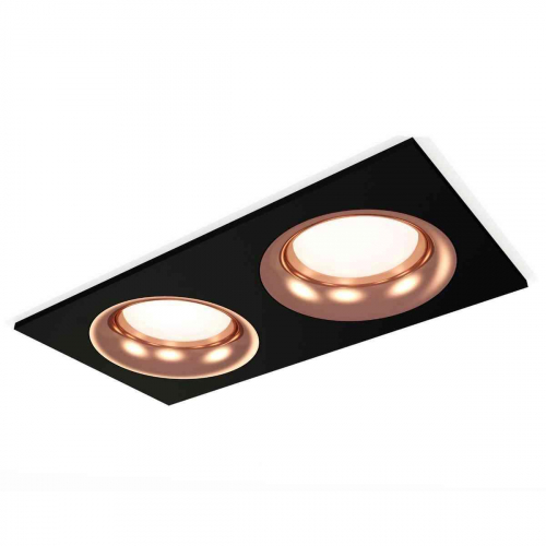 Комплект встраиваемого светильника Ambrella light Techno Spot XC7636006 SBK/PPG черный песок/золото розовое полированное (C7636, N7015) в г. Санкт-Петербург 