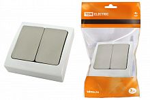 SQ1803-0102 Выключатель 2-кл. скрытой установки IP54 10А серый "Вуокса" TDM