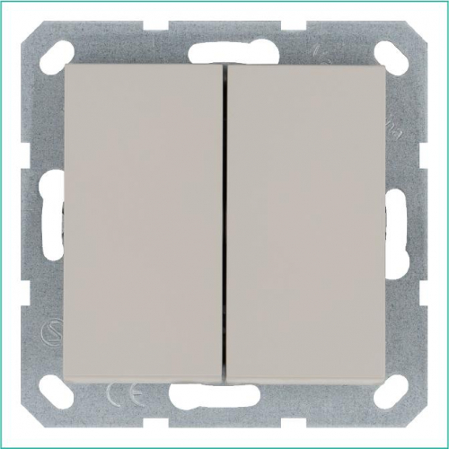 G3022T Переключатель проходной 2-кл. 10А IP20 механизм тауп Jasmart 