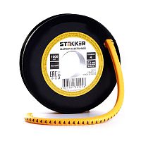 Кабель-маркер "4" для провода сеч. 4мм2 STEKKER CBMR25-4 , желтый, упаковка 1000 шт 39101 в г. Санкт-Петербург 