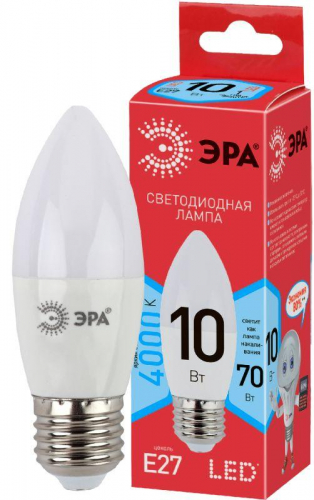 Лампа светодиодная RED LINE LED B35-10W-840-E27 R 10Вт B35 свеча 4000К нейтр. бел. E27 Эра Б0050696 в г. Санкт-Петербург 