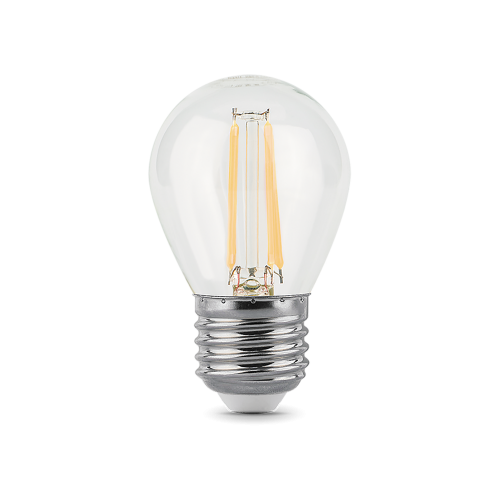 Лампа светодиодная филаментная Black Filament 5Вт P45 шар 4100К нейтр. бел. E27 450лм GAUSS 105802205 в г. Санкт-Петербург 