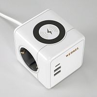 W6513501 Розеточный блок 3-местный + 3 USB + беспроводная зарядка 