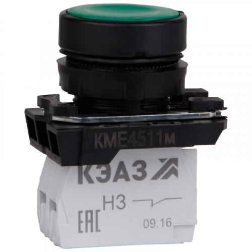 354369 Кнопка КМЕ4510м зел. 1но+0нз цилиндр IP54 КЭАЗ 