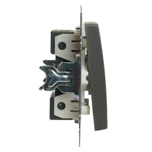 Выключатель 2-клавишный c индикатором (механизм) 250В, 10А, серия Катрин, графит, GLS10-7102-06 49409 в г. Санкт-Петербург  фото 6