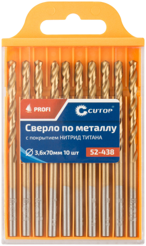 Сверло по металлу Cutop Profi с титановым покрытием, 3.6х70 мм (10 шт) в г. Санкт-Петербург  фото 3