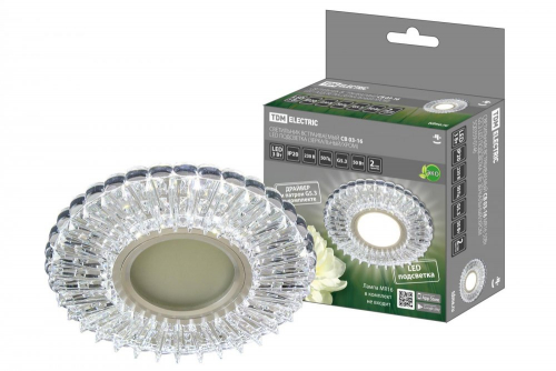 SQ0359-0146 Светильник встраиваемый СВ 03-16 MR16 50Вт G5.3 LED подсветка 3 Вт зеркальный/хром TDM