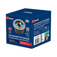 UL-00006821 Светильник светодиодный архитектурный ULU-B11A-6W/RGB IP67 GREY уличный встраиваемый RGB свет корпус сер. Uniel 