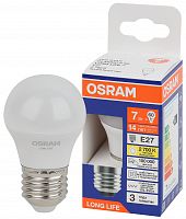 Лампа светодиодная LED 7Вт Е27 2700К 600Лм шар 220В (замена 60Вт) OSRAM в г. Санкт-Петербург 