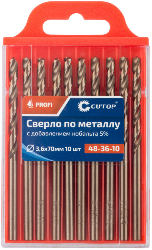 Сверло по металлу Cutop Profi с кобальтом 5%, 3.6 x 70 мм (10 шт) в г. Санкт-Петербург  фото 3