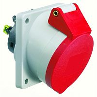 12741 Розетка встраиваемая 16А 5п 3P+N+PE 6ч 400В IP44 наклонная 87х71 Quick-Connect Bals 