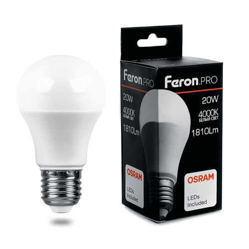 Лампа светодиодная LED 20вт Е27 белый Feron.PRO в г. Санкт-Петербург 