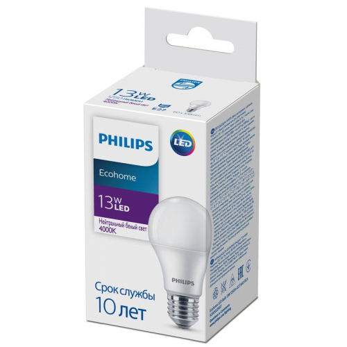 Лампа светодиодная Ecohome LED Bulb 13Вт 1250лм E27 840 RCA Philips 929002299717 в г. Санкт-Петербург  фото 2