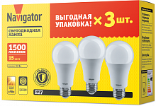 95320 Лампа светодиодная 95 320 NLL-A60-15-230-2.7K-E27-PACK3 NAVIGATOR 