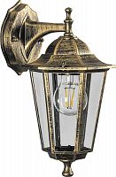 Светильник садово-парковый Feron 6202/PL6202  шестигранный на стену вниз 100W E27 230V, черное золото 11137 в г. Санкт-Петербург 