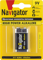 Элемент питания алкалиновый "крона" 6LR61 94 756 NBT-NE-6LR61-BP1 (блист.1шт) Navigator 94756 в г. Санкт-Петербург 