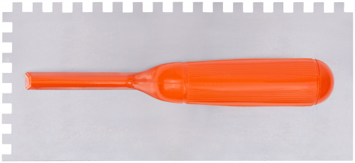 Гладилка стальная с пластиковой ручкой, 280х130 мм зубчатая, зуб  8х8 мм в г. Санкт-Петербург  фото 2