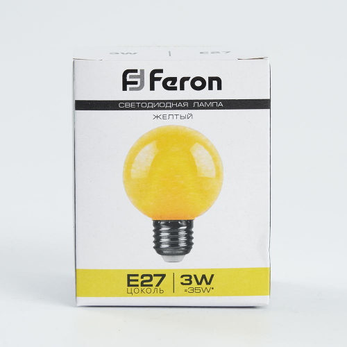 Лампа светодиодная Feron LB-371 Шар E27 3W 230V желтый 25904 в г. Санкт-Петербург  фото 3