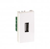 2701090-030 Розетка USB Simon 27 тип A 2.0 узкий модуль винты механизм бел. Simon 