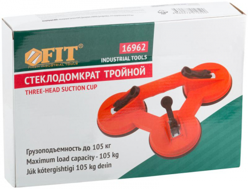 16962 Стеклодомкрат пластиковый тройной грузоподъемность 105кг FIT  фото 3
