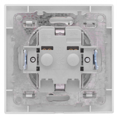 Розетка 1-м СП Минск 16А IP20 с заземл. защ. шторки с крышкой бел. Basic EKF ERR16-029-100 в г. Санкт-Петербург  фото 2