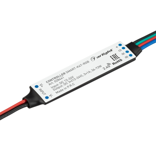 Контроллер SMART-K47-RGB (12-24V, 3х1A, 2.4G) (Arlight, IP20 Пластик, 5 лет) 028441 в г. Санкт-Петербург 