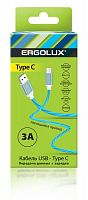 15305 Кабель USB-Type C ELX-CDC02-C06 3А 1.2м LED зарядка+передача данных коробка син. Ergolux 