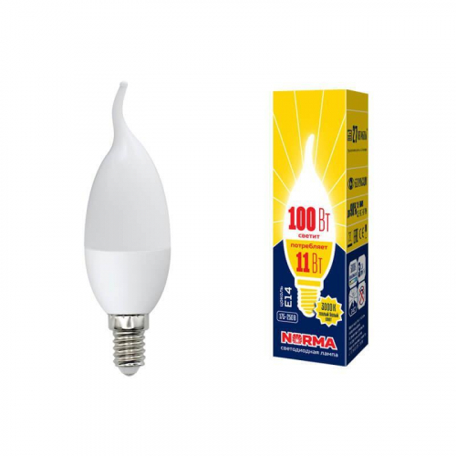 Лампа светодиодная E14 11W 3000K матовая LED-CW37-11W/WW/E14/FR/NR UL-00003817 в г. Санкт-Петербург 