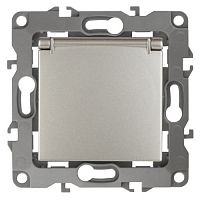 Б0019330 Розетка 1-м СП Эра12 12-2103-15 16А IP20 16AX 250В 2P+E Schuko защ. шторки с крышкой механизм перламутр. Эра 