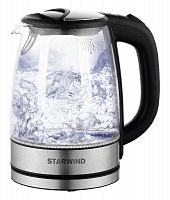 Чайник электрический SKG5210 1.7л 2200Вт черн./серебр. (корпус стекло) STARWIND 1152548 в г. Санкт-Петербург 