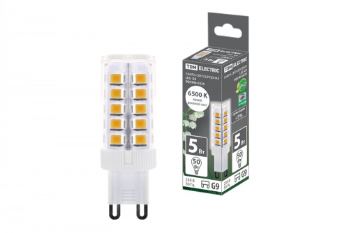 SQ0340-0224 Лампа светодиодная G9-5 Вт-230 В-6500 К, SMD, 16х49 мм TDM