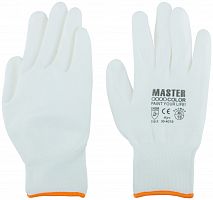 Перчатки белые, полиэстер с обливкой из полиуретана ( водоотталкивающие), р-р XL/10 в г. Санкт-Петербург 