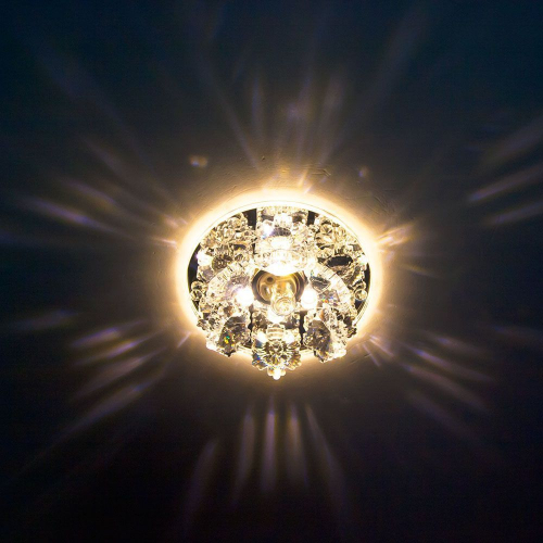 Светильник встраиваемый с разноцветной LED подсветкой Feron 1540 JCD9 прозрачно-желтый 27869 в г. Санкт-Петербург  фото 4